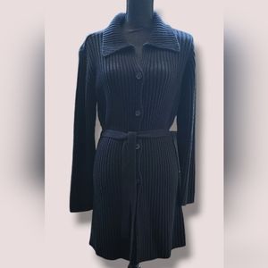 Cherokee Long Sweater Cardigan in Black